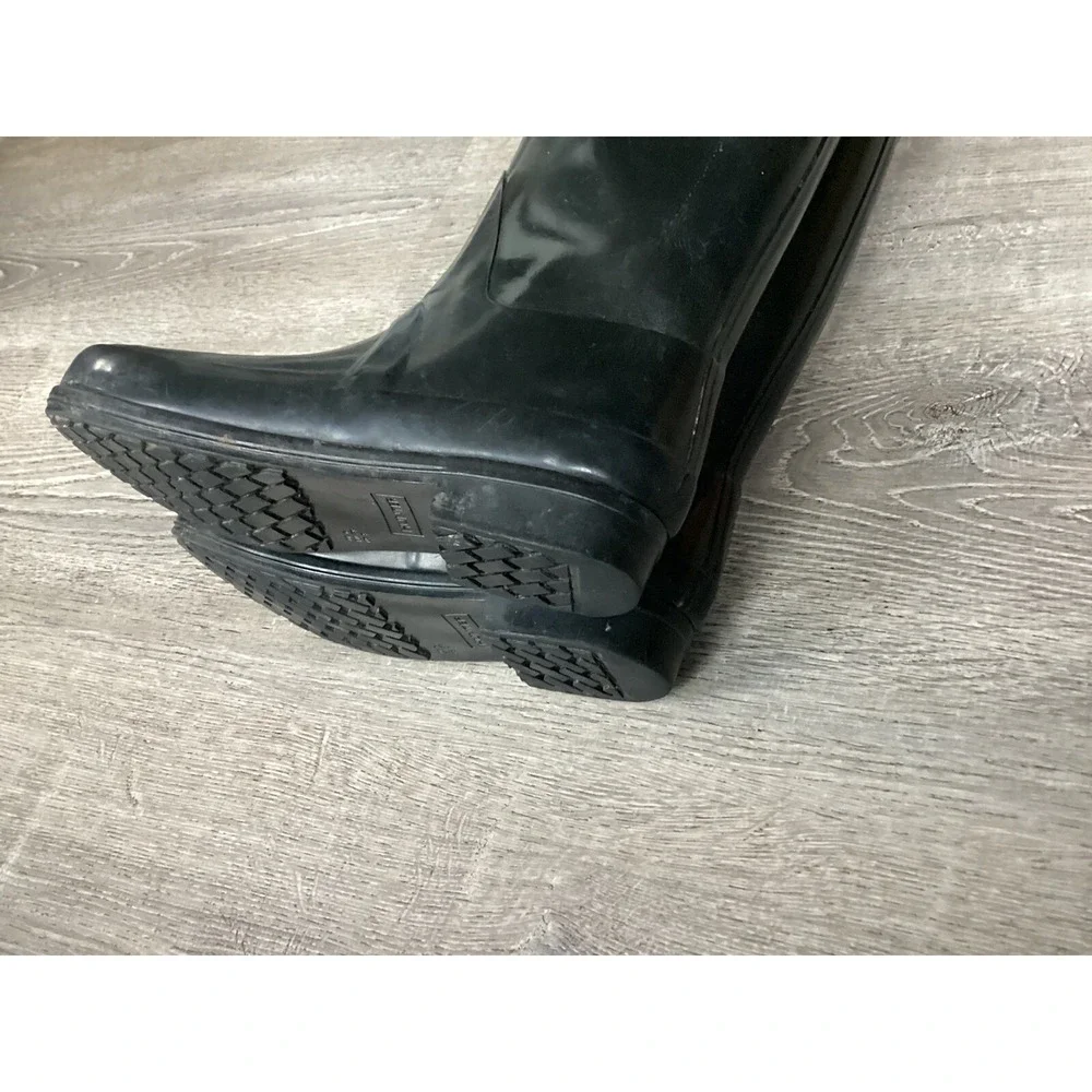 Hunter Womens Size 8 39 Regent Rigley Boot Quilted Black Band Riding Rain Boots